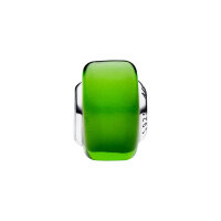 PANDORA charm pendant in silver with green Murano glass, elegant jewelry accessory