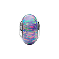 PANDORA Charm Pendant Opal Purple Shimmering Silver Jewelry Pendant for Bracelet