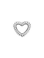 PANDORA charm pendant, open heart, made of silver, metal bead, delicate design