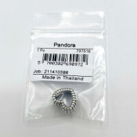 PANDORA charm pendant, open heart, made of silver, metal bead, delicate design