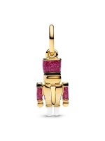 Pandora Charm Pendant, Movable Nutcracker in Gold, Detailed, Movable, Jewelry Accessory