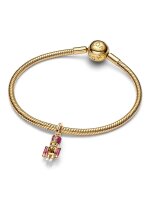 Pandora Charm Pendant, Movable Nutcracker in Gold, Detailed, Movable, Jewelry Accessory