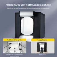 RALENO PKL-D660 faltbares LED-Fotostudio 60x55x55 cm, 65W, 5500K, Fotobox für professionelle Produktfotos