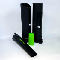 Greenworks 48V Akku Laubsauger Laubbläser mit Schultergurt, bürstenloser Motor, 322 km/h, 9 m³/min, 45L Fangsack, Ladegerät, Kratzer