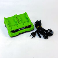 Greenworks 48V Akku Laubsauger Laubbläser mit Schultergurt, bürstenloser Motor, 322 km/h, 9 m³/min, 45L Fangsack, Ladegerät, Kratzer