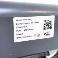 V2C Trydan Wallbox Ladepunkt 7,4 kW, T2S-Kabel, 32A, Schwarz, Modell TRY32-1-OL5