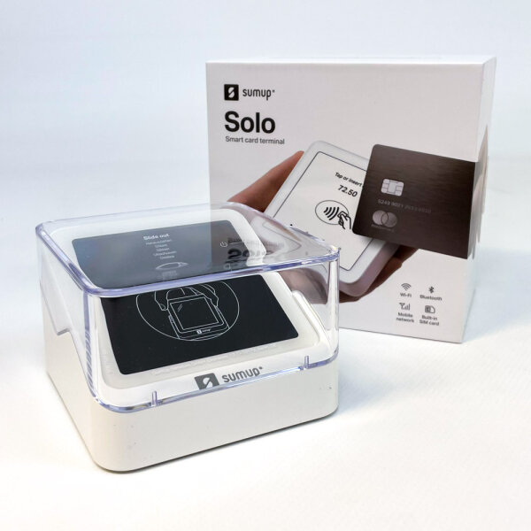 SumUp Solo Kartenterminal mit Ladestation, WLAN, Bluetooth – mobiles Smartcard-Lesegerät für kontaktloses Bezahlen
