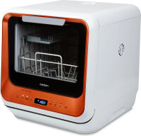 MEDION DWT20 Mini Dishwasher 860W, 2 place settings, 6 programs, delayed start, freestanding, bronze, no water connection required