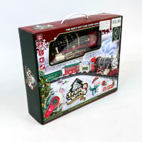 Remote-controlled electric train with steam, lights, sound, 4 carriages, 14 tracks, toy for children 4-8 years, Christmas tree decoration