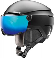 Atomic Savor Visor Stereo Skihelm M 55-59, Schwarz, integriertes Visier, Stereo-Audio-System, leichter Schutz