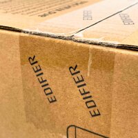 Edifier R1280T 2.0 Speaker with WiiM Mini Smart Wi-Fi Audio Streamer, brown, powerful sound, versatile connectivity options