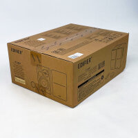 Edifier R1280T 2.0 Speaker with WiiM Mini Smart Wi-Fi Audio Streamer, brown, powerful sound, versatile connectivity options