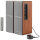 Edifier R1280T 2.0 Speaker with WiiM Mini Smart Wi-Fi Audio Streamer, brown, powerful sound, versatile connectivity options