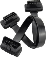iKKEGOL 16-Pin OBD2 OBDII Y-Splitter Verlängerungskabel 30cm, Ultra Low Profile, Rechts/Links Anschluss