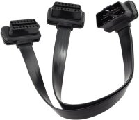 iKKEGOL 16-Pin OBD2 OBDII Y-Splitter Verlängerungskabel 30cm, Ultra Low Profile, Rechts/Links Anschluss
