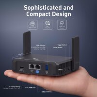 GL.iNet GL-BE3600 Slate 7 Mobiler WiFi 7 Reise-Router mit VPN, 2.5G Gigabit Port, OpenWrt, WireGuard, Travel WLAN Access Point