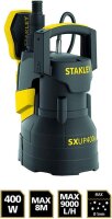 Stanley SXUP400PCE submersible pump for clear water, 400W, 9000 l/h flow rate, 8 m delivery head, model A51766, multicolor