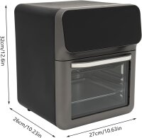 13L Minibackofen mit Heißluftfritteuse 1350W, Air Fryer, Toaster, Grill, Pizzaofen, 2 Backbleche, 50 Kuchenboxen, 5 Zinnfolie-Boxen