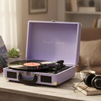 PRIXTON VC400 Turntable with Bluetooth, Encoding, FM Radio, USB, 33/45/78 RPM, Integrated Speakers, Violet