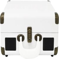 PRIXTON VC400 Turntable with Bluetooth, Encoding, FM Radio, USB, 33/45/78 RPM, White, Integrated Speakers