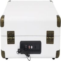 PRIXTON VC400 Turntable with Bluetooth, Encoding, FM Radio, USB, 33/45/78 RPM, White, Integrated Speakers