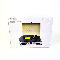 PRIXTON VC400 Turntable with Bluetooth, Encoding, FM Radio, USB, 33/45/78 RPM, White, Integrated Speakers