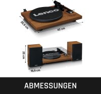 Lenco LS-480 Hi-Fi Plattenspieler Bluetooth Riemenantrieb 2x30W RMS Vorverstärker MDF-Gehäuse Braun