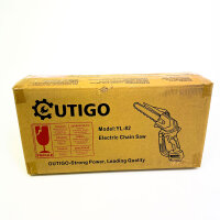 OUTIGO Cordless Chainsaw 8 inch, 800W brushless motor, 2x 4000mAh lithium-ion batteries, garden saw for tree and branch cutting, incl. charger