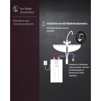 AEG Huz 5 Basic Undercounter Boiler 5 Liter Low Pressure Small Storage Water Heater with Plug