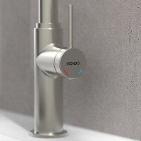 MONDO 80005-ESO Küchenarmatur mit Einhebelmischer, schwenkbarem Auslauf und verchromter Oberfläche