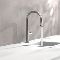 MONDO 80005-ESO Küchenarmatur mit Einhebelmischer, schwenkbarem Auslauf und verchromter Oberfläche