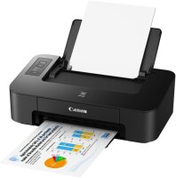 Canon PIXMA TS205 color inkjet printer, DIN A4, 4800x600 dpi, USB, optional XL ink cartridges, black, without original packaging