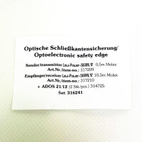 Molex Optische Schließkantensicherung Set mit Sender 12,0 m (Nr. 317209), Empfänger 10,5 m (Nr. 317210) und 2x Ados 21/12 (Nr. 316241)