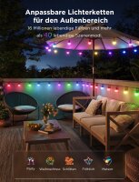 Govee Outdoor LED Lichterkette 30m, dimmbar, RGBICW, 16 Mio Farben, 47 Modi, 100lm/LED, 25000h, IP65, Alexa & Google kompatibel
