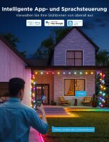 Govee Outdoor LED Lichterkette 30m, dimmbar, RGBICW, 16 Mio Farben, 47 Modi, 100lm/LED, 25000h, IP65, Alexa & Google kompatibel