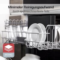 LEBENLANG Elektrogrill 2400W Tischgrill elektrisch mit Grillzange & Spritzschutz für Balkon, Indoor & Outdoor