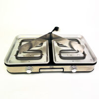 LEBENLANG Elektrogrill 2400W Tischgrill elektrisch mit Grillzange & Spritzschutz für Balkon, Indoor & Outdoor