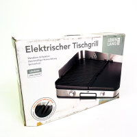 LEBENLANG Elektrogrill 2400W Tischgrill elektrisch mit Grillzange & Spritzschutz für Balkon, Indoor & Outdoor