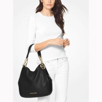 MICHAEL KORS LILLIE Large Hobo Bag aus schwarzem Leder, geräumig und elegant