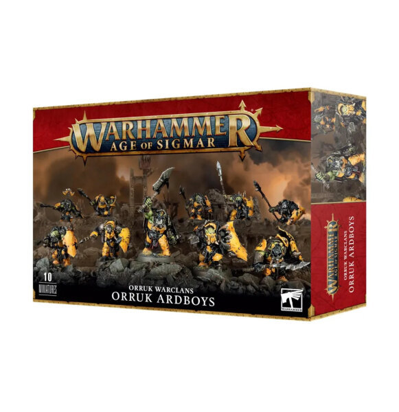 Warhammer Age of Sigmar 89-61 Orruk Ardboys Miniaturenset, detailreiche Fantasy-Figuren für Tabletop-Spiele