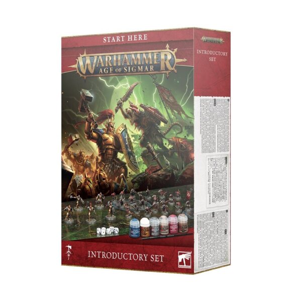 Warhammer Age of Sigmar Einführungsset Englisch – Tabletop Starterset mit Miniaturen und Spielmaterial