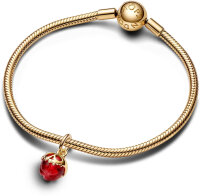 PANDORA Disney Villains Böse Königin Apfel Charm Anhänger vergoldet rot goldfarben Schmuckstück