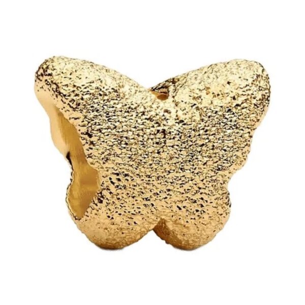 PANDORA Mini Butterfly Charm Pendant, gold-plated, delicate design, gold-colored