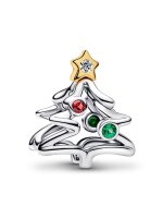 Pandora Christmas tree charm pendant with red and green...