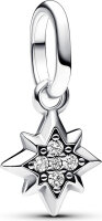 PANDORA Charm Pendant Mini Star in Silver, sparkling,...