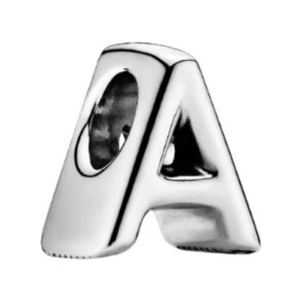 PANDORA Charm Pendant Letter A with Heart Details in Silver, Delicate Design, Personalized Jewelry