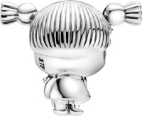 Pandora Charm Anhänger Mädchen mit Zöpfen aus Silber, filigranes Design, detailreich, für Armbänder geeignet