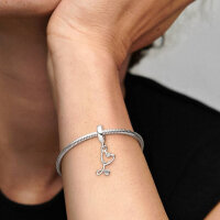 PANDORA Charm Pendant Stethoscope Heart in Silver, Medical Design, Delicate and Elegant