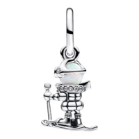 PANDORA Charm Pendant Skier in Silver – delicate...