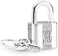 Pandora Charm Pendant Padlock with Key Silver Jewelry...